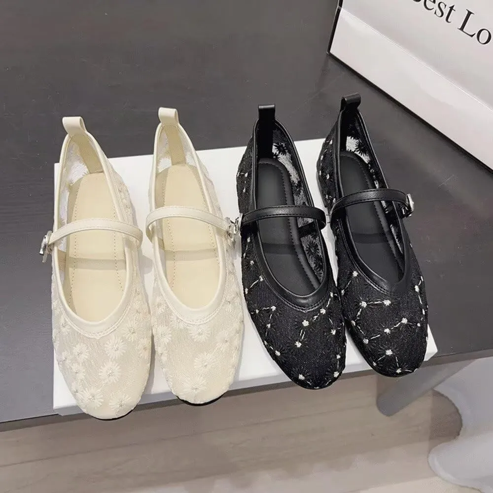 Stunner Womens Fashion Square Toe Slip On Dress Flats Comfortable Mary Jane Flats Work Flats